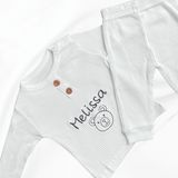 2 - Teiliges geripptes Bio Babyset personalisiert