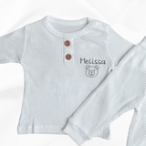 2 - Teiliges geripptes Bio Babyset personalisiert